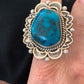 Navajo Kingman Turquoise Ring | Sterling Silver | Sz 9.5 | Authentic Native American Handmade | 2827