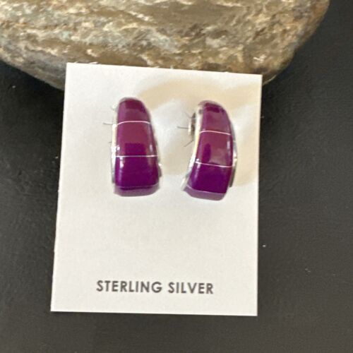 Southwestern Purple Sugilite Inlay Earrings | Sterling Silver | 1" | 16744