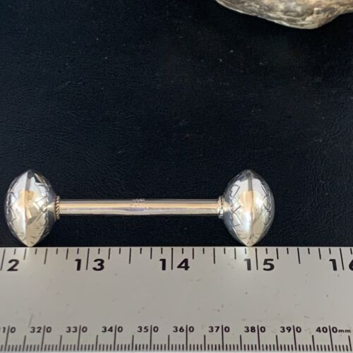 Navajo Baby Rattle | Handmade Sterling Silver Stamped | Native American | 3" | 16961