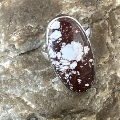 Men's & Women's Wild Horse Turquoise Ring | Navajo Sterling Silver | Sz 8 | 17359
