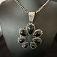 Navajo Men's Black Onyx Naja Pendant Necklace | Sterling Silver Pearls | Authentic Native American Handmade | 16808