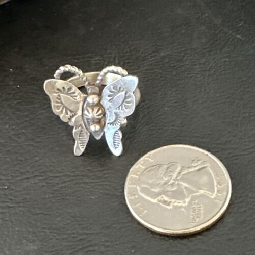 Navajo Sterling Silver Butterfly Ring | Sz 8 | Authentic Native American Handmade | 16974