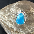 Navajo Blue Kingman Turquoise Ring | Sterling Silver | Sz 9 | Authentic Native American Handmade | 16584