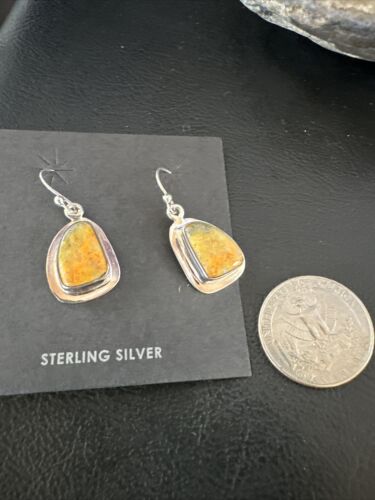 Navajo Bumblebee Jasper Earrings | Sterling Silver | Authentic Native American Handmade | 15831