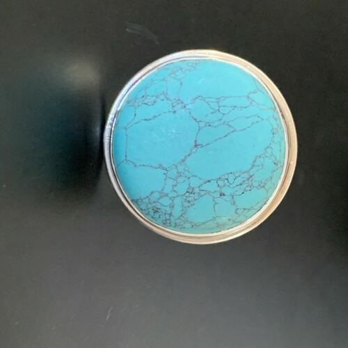 Navajo Spiderweb Blue Turquoise Ring | Sterling Silver | Sz 9 | Authentic Native American Handmade | 11435