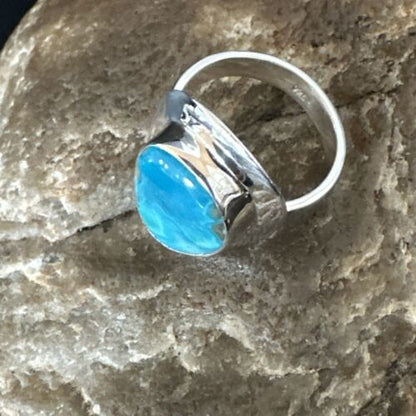 Sterling Silver Blue Kingman Turquoise Ring | Sz 7 | 17593