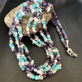 Purple Amethyst Blue Turquoise Necklace | Sterling Silver | Authentic Native American Handmade | 17506