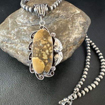 Navajo Wild Horse Necklace Pendant | Sterling Silver | Authentic Native American Handmade | 16988