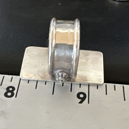 Native American Hopi Rug Design Ring | Sterling Silver | Sz 9 | 16335 - Masha USA