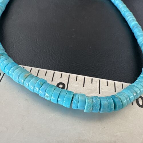 Robin's Egg Blue Turquoise Heishi Bead Necklace | 20" | Sterling Silver | 17374 - Masha USA