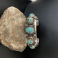 Navajo Blue Royston Turquoise 5 Stone Cuff Bracelet | Sterling Silver | Authentic Native American Handmade | 01383