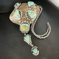 Navajo Blue Royston Turquoise Lariat Necklace | Sterling Silver | Handmade Native American Jewelry | 15271