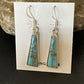 Navajo Blue Turquoise Inlay Earrings | Sterling Silver | 1" | Authentic Native American Handmade | 15699