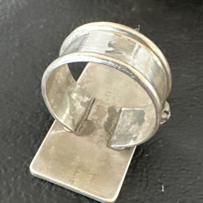 Native American Hopi Rug Design Ring | Sterling Silver | Sz 9 | 16335 - Masha USA