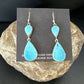 Navajo Blue Kingman Turquoise Dangle Earrings | Sterling Silver | Authentic Native American Handmade | 15110