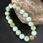 Women's Green Turquoise Stretch Bracelet | 10mm Stone | 7" | 15242