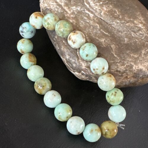 Women's Green Turquoise Stretch Bracelet | 10mm Stone | 7" | 15242