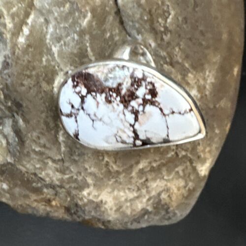 Men's & Women's Wild Horse Turquoise Navajo Ring | Sterling Silver | Sz 7 | Authentic Native American Handmade | 17365