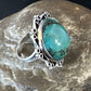 Navajo Blue Spiderweb Turquoise Ring | Sterling Silver | Sz 9.5 | Authentic Native American Handmade | 15493