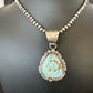 Women's Royston Turquoise Pendant Necklace | Navajo Pearls | Sterling Silver | Authentic Native American | 17063