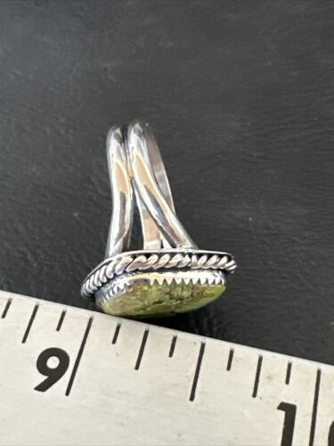 Navajo Green Gaspeite Ring | Sterling Silver | Sz 7 | Authentic Native American Handmade | 16401