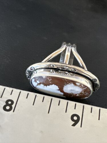 Women's Wild Horse Turquoise Ring | Navajo Sterling Silver | Sz 7 | Authentic Native American Handmade | 16390