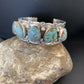 Navajo Blue #8 Turquoise Cuff Bracelet | Sterling Silver | 5 Stones | Authentic Native American Handmade | 1884