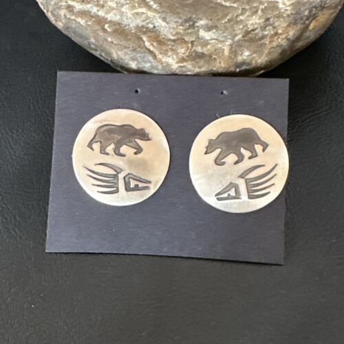 Authentic BearPaw Hopi Earrings | Sterling Silver | Native American Handmade | 16822