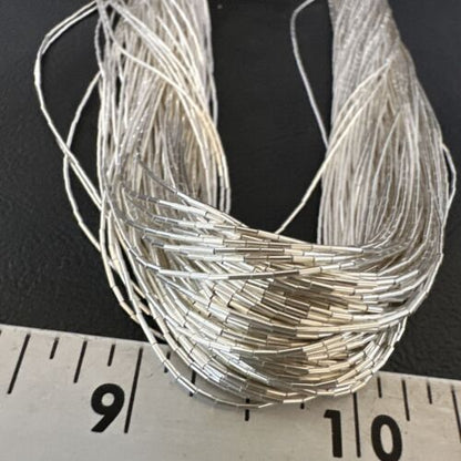 Statement Liquid Silver Heishi Necklace | 100 Strand Sterling Silver | 29" | 16450