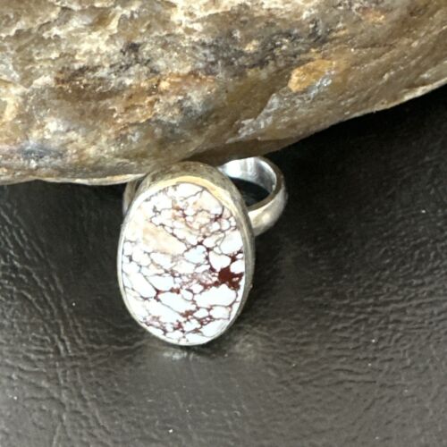 Men's and Women's Wild Horse Turquoise Ring | Navajo Sterling Silver | Sz 7 | 17278