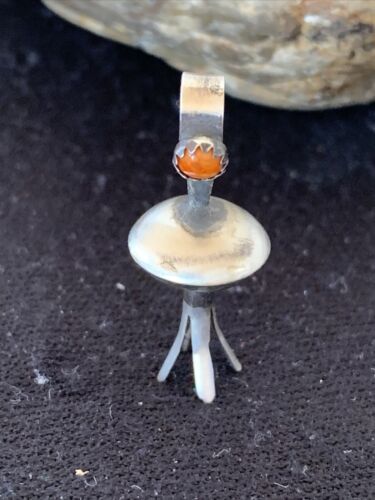 Navajo Spiny Oyster Naja Pendant | Sterling Silver | 1" | Authentic Native American Handmade | 01259