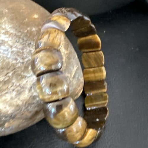Native American Tigers Eye Stone Stretch Bracelet | Authentic Handmade | 16256