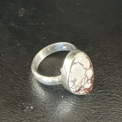 Men's & Women's Wild Horse Turquoise Ring | Navajo Sterling Silver | Sz 7 | Authentic Native American Handmade | 17287
