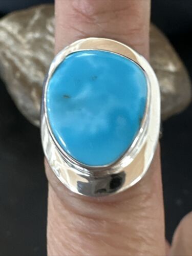 Sterling Silver Blue Kingman Turquoise Ring | Sz 7 | 17595