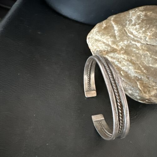 Children's Stamped Cuff Bracelet | Navajo Sterling Silver | Authentic Native American Handmade | 16970