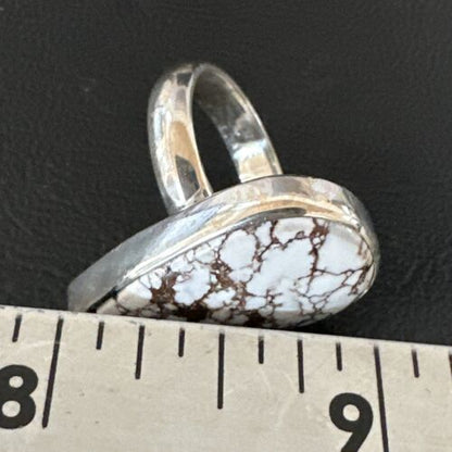 Men's and Women's Wild Horse Turquoise Ring | Navajo Sterling Silver | Sz 7 | 17363