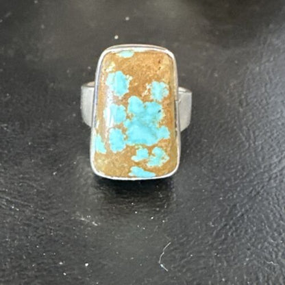 Navajo Blue Turquoise #8 Ring | Sterling Silver | Sz 7 | Authentic Native American Handmade | 14963
