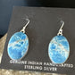 Navajo Blue Turquoise Dangle Earrings | Sterling Silver | Authentic Native American Handmade | 15434