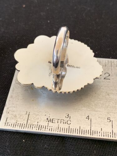 Native American Men's Navajo White Buffalo Turquoise Ring | Sterling Silver | Sz 10 | 00233 - Masha USA