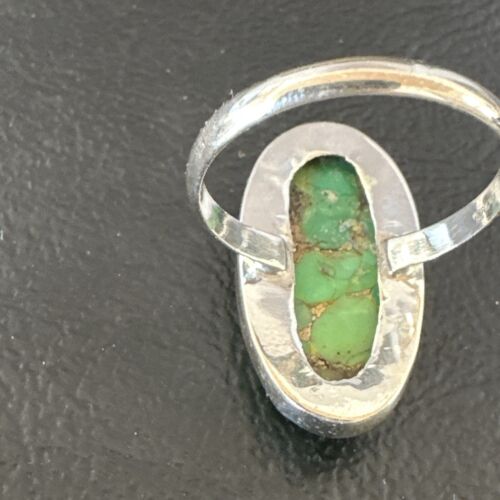 Navajo Green Mojave Turquoise Ring | Sterling Silver | Sz 7 | Authentic Native American Handmade | 15927