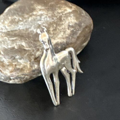 Navajo Horse Pendant Necklace | Sterling Silver | 2.25" | Authentic Native American Handmade | 15172