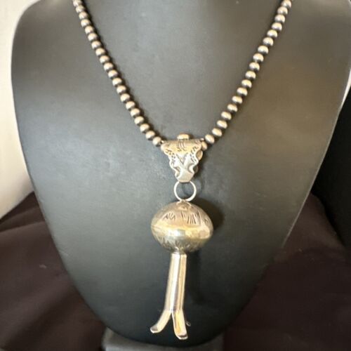 Native American Navajo Sterling Silver Necklace | 3.5" Naja Pendant | 20" | 16480