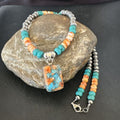 Navajo Spiny Turquoise Pendant Necklace | Sterling Silver | 22" | Authentic Native American Handmade | 17430