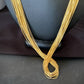 Navajo Gold Filled Heishi Tubes | 30 Strand Liquid Sterling Silver Necklace 29" | 17394
