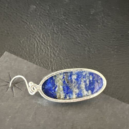 Blue Denim Lapis Dangle Earrings | Sterling Silver | 1" | 15803