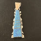 Blue Opal Inlay Pendant Necklace | Navajo Sterling Silver | Authentic Native American Jewelry | 18" | SF15673