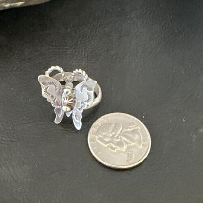 Navajo Sterling Silver Butterfly Ring | Sz 7 | Authentic Native American Handmade | 16976