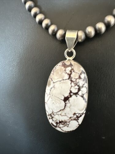 Men's Women's Wild Horse Necklace Pendant | Navajo Sterling Silver | Authentic Native American Handmade | 15736