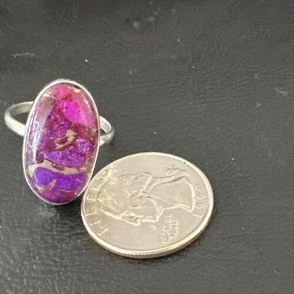 Southwestern Navajo Purple Mojave Turquoise Ring | Sterling Silver | Sz 10 | 15774