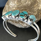 Navajo Blue Arizona Turquoise Cuff Bracelet | Sterling Silver | 5 Stone | Authentic Native American Handmade | 16277